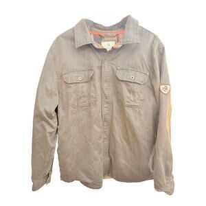 Legendary Whitetails Shirt Jacket Brown Plaid Lined Mens L Workwear Button Up